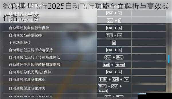 微软模拟飞行2025自动飞行功能全面解析与高效操作指南详解