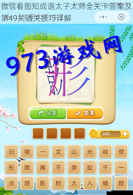 微信看图知成语太子太师全关卡答案及第49关通关技巧详解