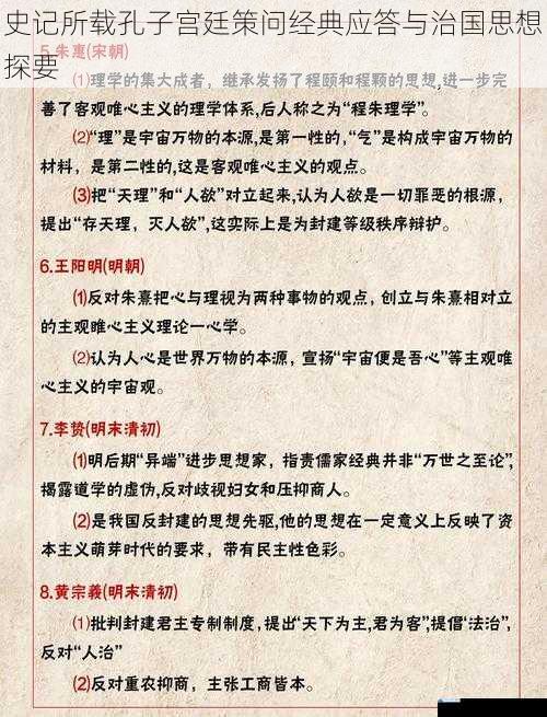史记所载孔子宫廷策问经典应答与治国思想探要
