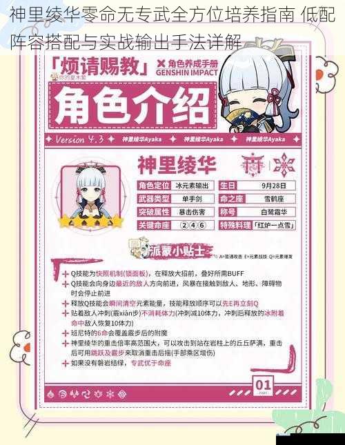 神里绫华零命无专武全方位培养指南 低配阵容搭配与实战输出手法详解
