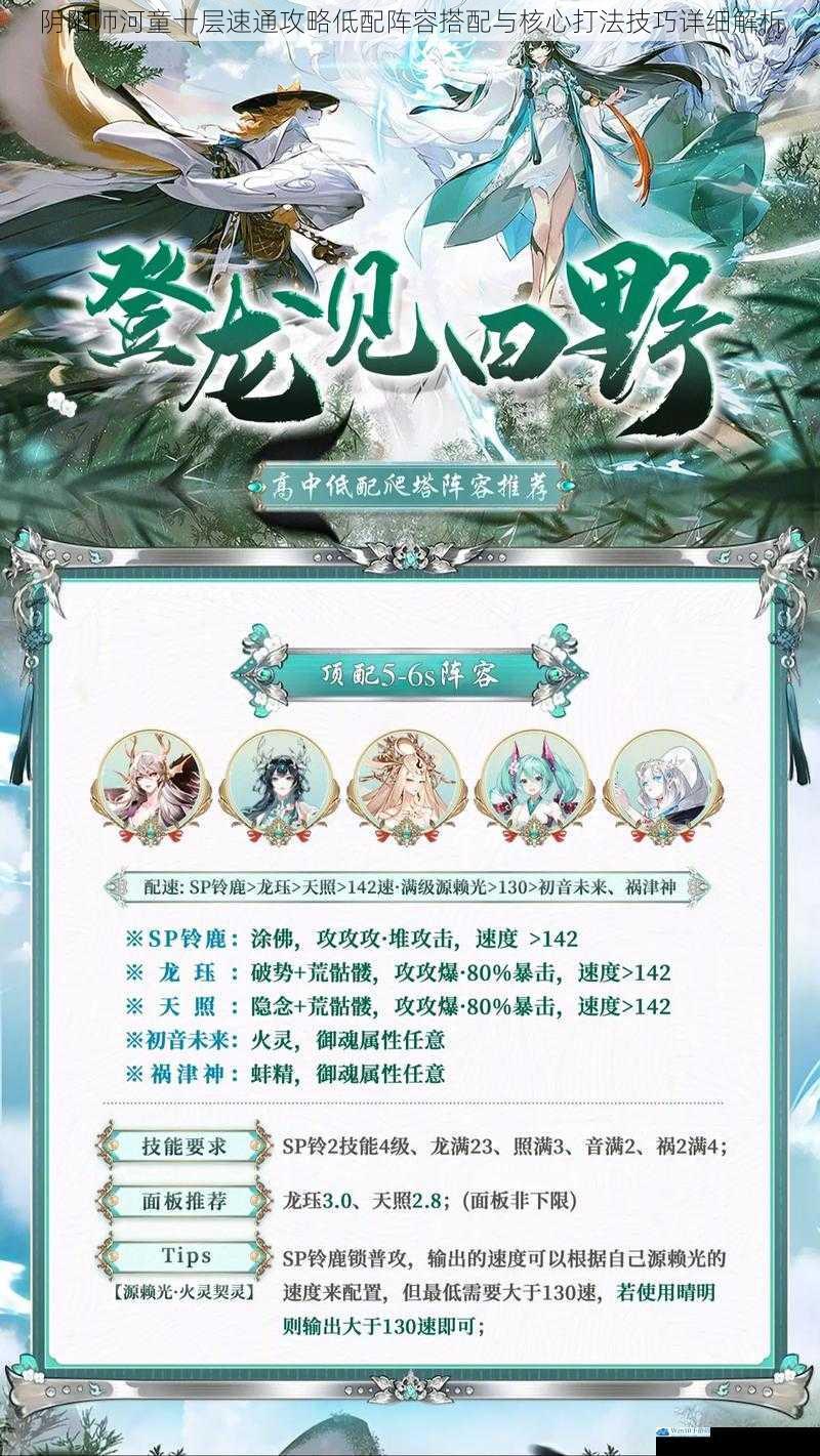 阴阳师河童十层速通攻略低配阵容搭配与核心打法技巧详细解析