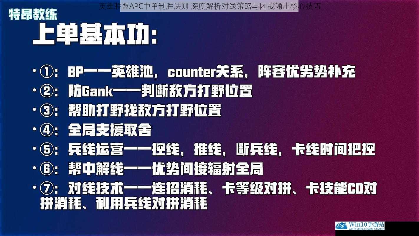 英雄联盟APC中单制胜法则 深度解析对线策略与团战输出核心技巧