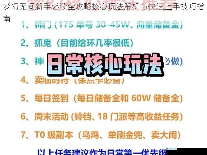 梦幻无间新手必读全攻略核心玩法解析与快速上手技巧指南