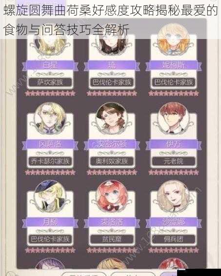螺旋圆舞曲荷桑好感度攻略揭秘最爱的食物与问答技巧全解析