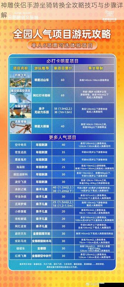 神雕侠侣手游坐骑转换全攻略技巧与步骤详解
